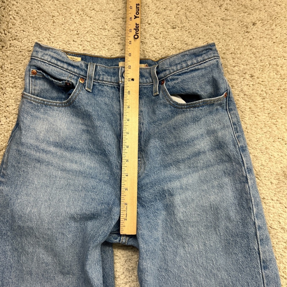 Levis Ribcage Straight Jeans Womens 29 Blue Medium Wash Button Fly - Picture 8 of 9